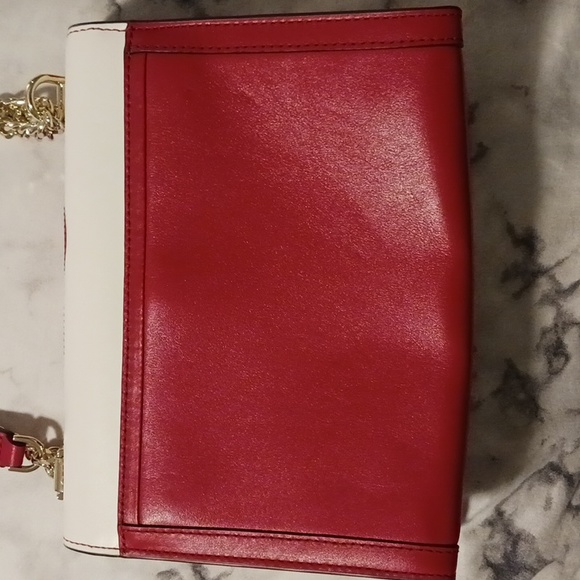 Micheal kors purse MK initial printed bag adjusted straps red white and gold - Picture 2 of 9